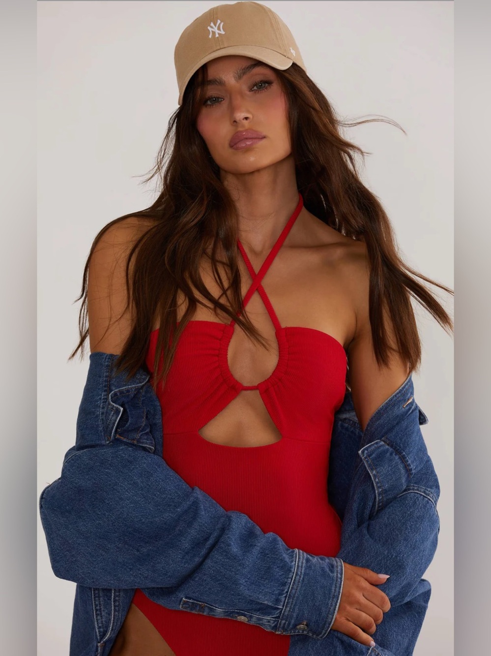 Beach Riot Phoenix Halter One-Piece Swimsuit; Color: Red; Size: Medium - Picture 8 of 16